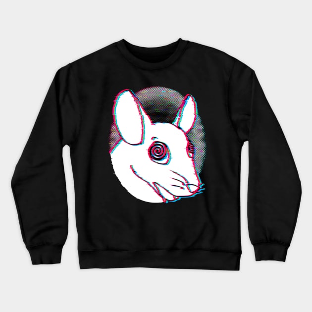 Tripped Out Rat (Glitched Version) Crewneck Sweatshirt by Rad Rat Studios